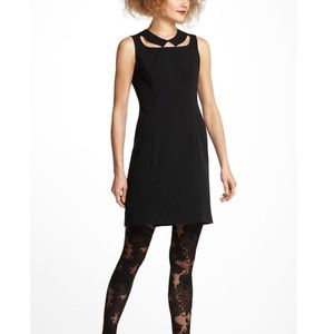 Anthropologie Black Cutout Collar Dress sz 14 New